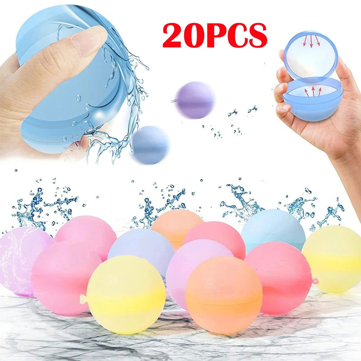 10-30Pcs Reusable Water Balloons for Kids Adults Outdoor Activities, Kids Pool Beach Bath Toys Water Bomb for Summer Games - Slobuy