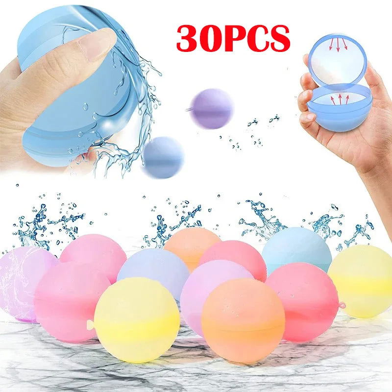 10-30Pcs Reusable Water Balloons for Kids Adults Outdoor Activities, Kids Pool Beach Bath Toys Water Bomb for Summer Games - Slobuy