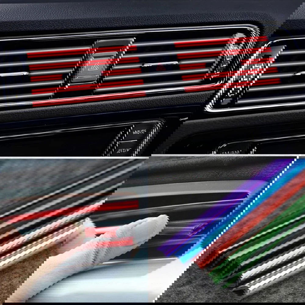 10Pcs 20cm Car Air Conditioner Outlet Decorative U Shape Moulding Trim Decor Strips Car Styling Car Door Edge Corner Protector - Slobuy