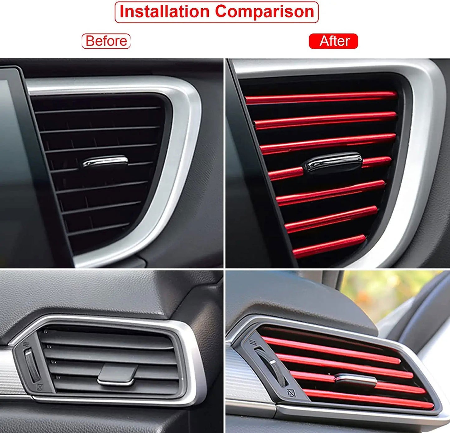 10Pcs 20cm Car Air Conditioner Outlet Decorative U Shape Moulding Trim Decor Strips Car Styling Car Door Edge Corner Protector - Slobuy