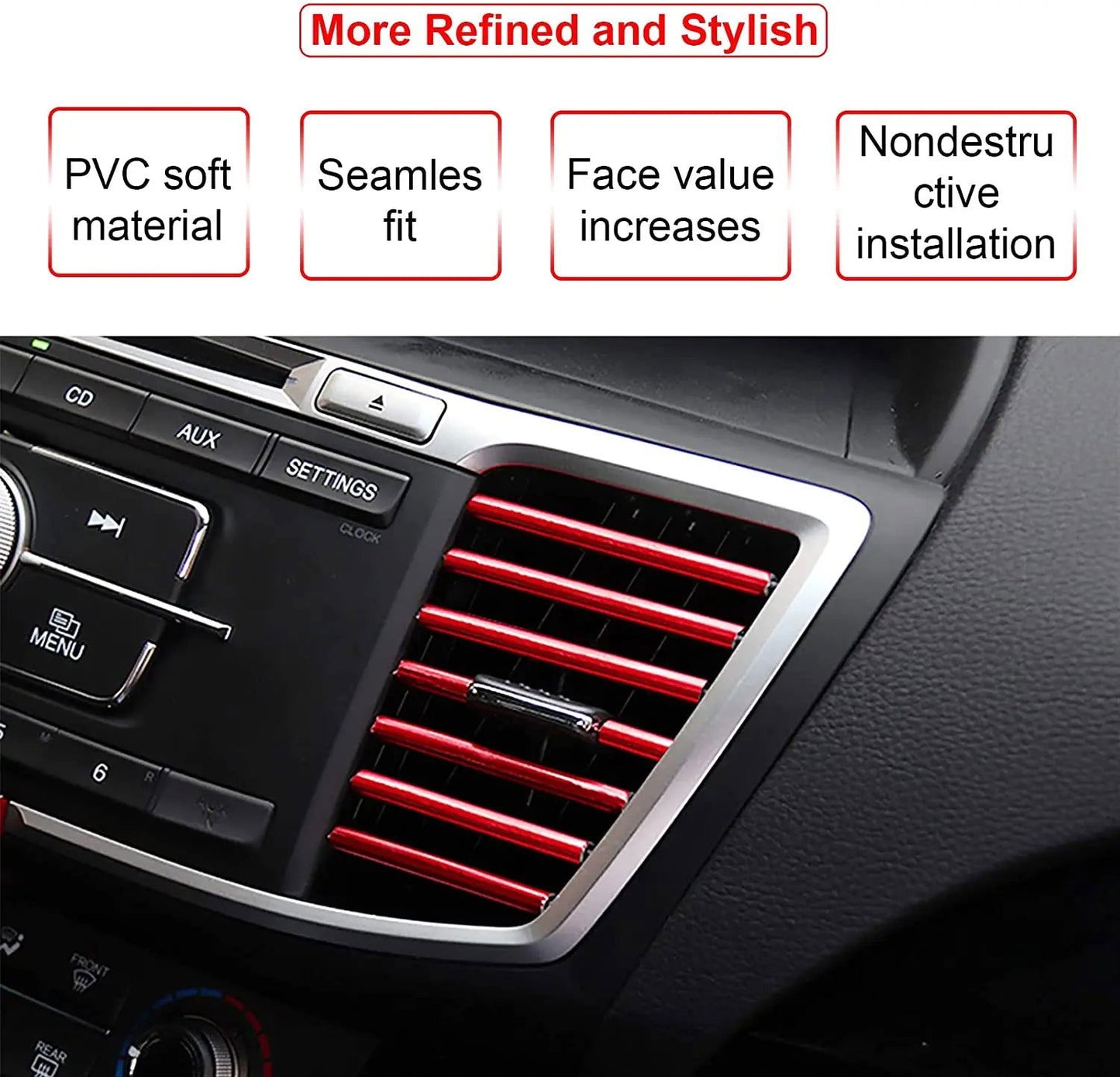 10Pcs 20cm Car Air Conditioner Outlet Decorative U Shape Moulding Trim Decor Strips Car Styling Car Door Edge Corner Protector - Slobuy