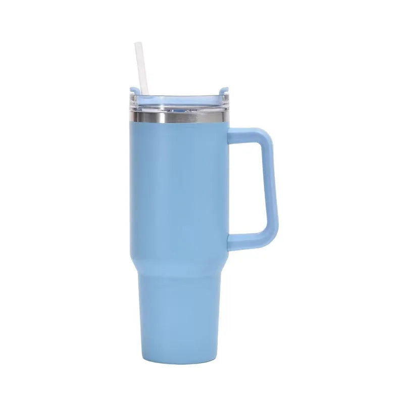 1200ML 304 Stainless Steel Insulated Water Bottle,Thermal Coffee Car Cup, Cold Hot Mugs Vacuum Flask With Handle Straw,For Sport - Slobuy