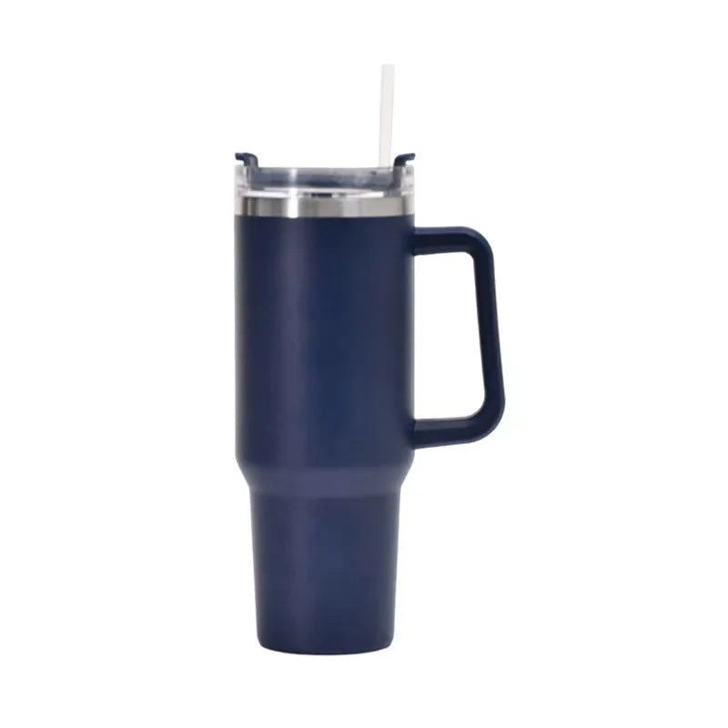 1200ML 304 Stainless Steel Insulated Water Bottle,Thermal Coffee Car Cup, Cold Hot Mugs Vacuum Flask With Handle Straw,For Sport - Slobuy