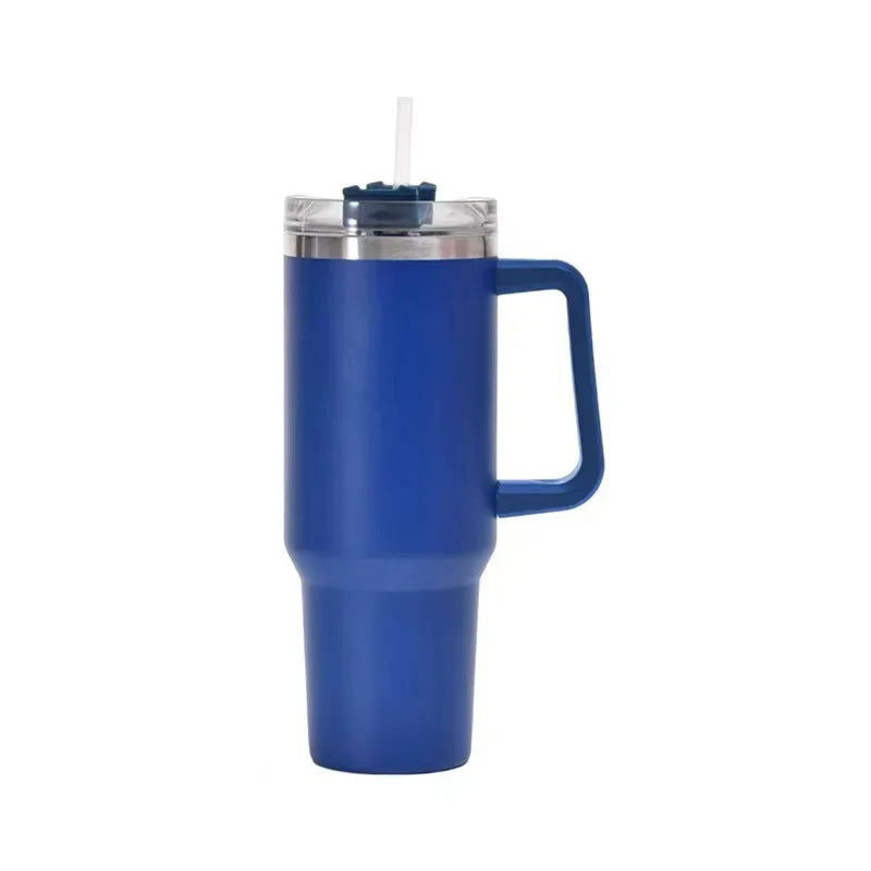 1200ML 304 Stainless Steel Insulated Water Bottle,Thermal Coffee Car Cup, Cold Hot Mugs Vacuum Flask With Handle Straw,For Sport - Slobuy