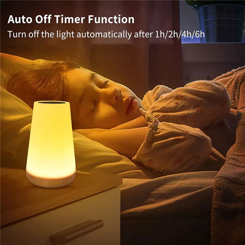 13 Color Changing Night Light RGB Remote Control Touch Dimmable Lamp Portable Table Bedside Lamps USB Rechargeable Night Lamp - Slobuy