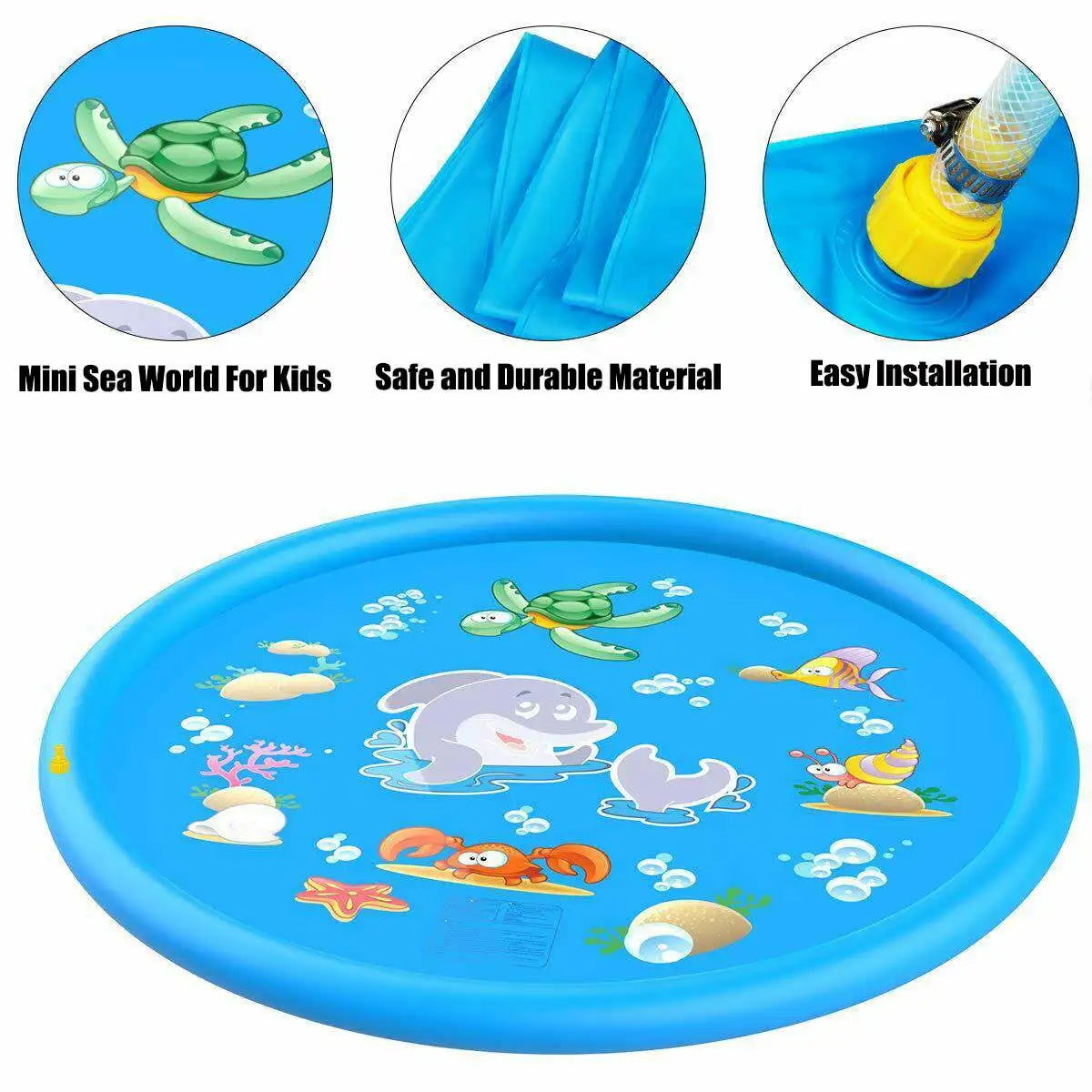 Children Play Spray Mat 100/170cm Beach Inflatable Water Sprinkler Pad Outdoor Game Toy Lawn Swimming Pool Mat Kids Toys - Slobuy