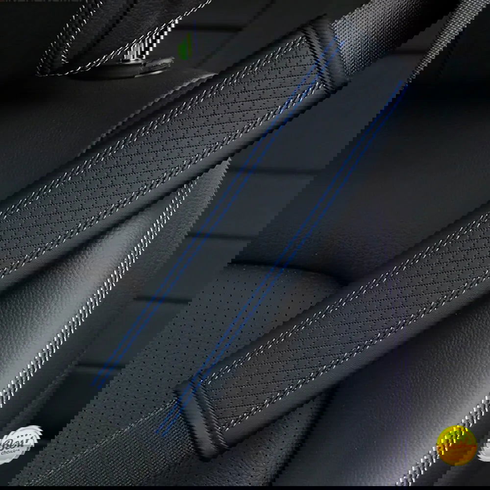 1PCS PU Leather Embossed Car Seat Belt Shoulder Cover Decompression Comfort Car Accessories Safety Belt Protective Cover - Slobuy