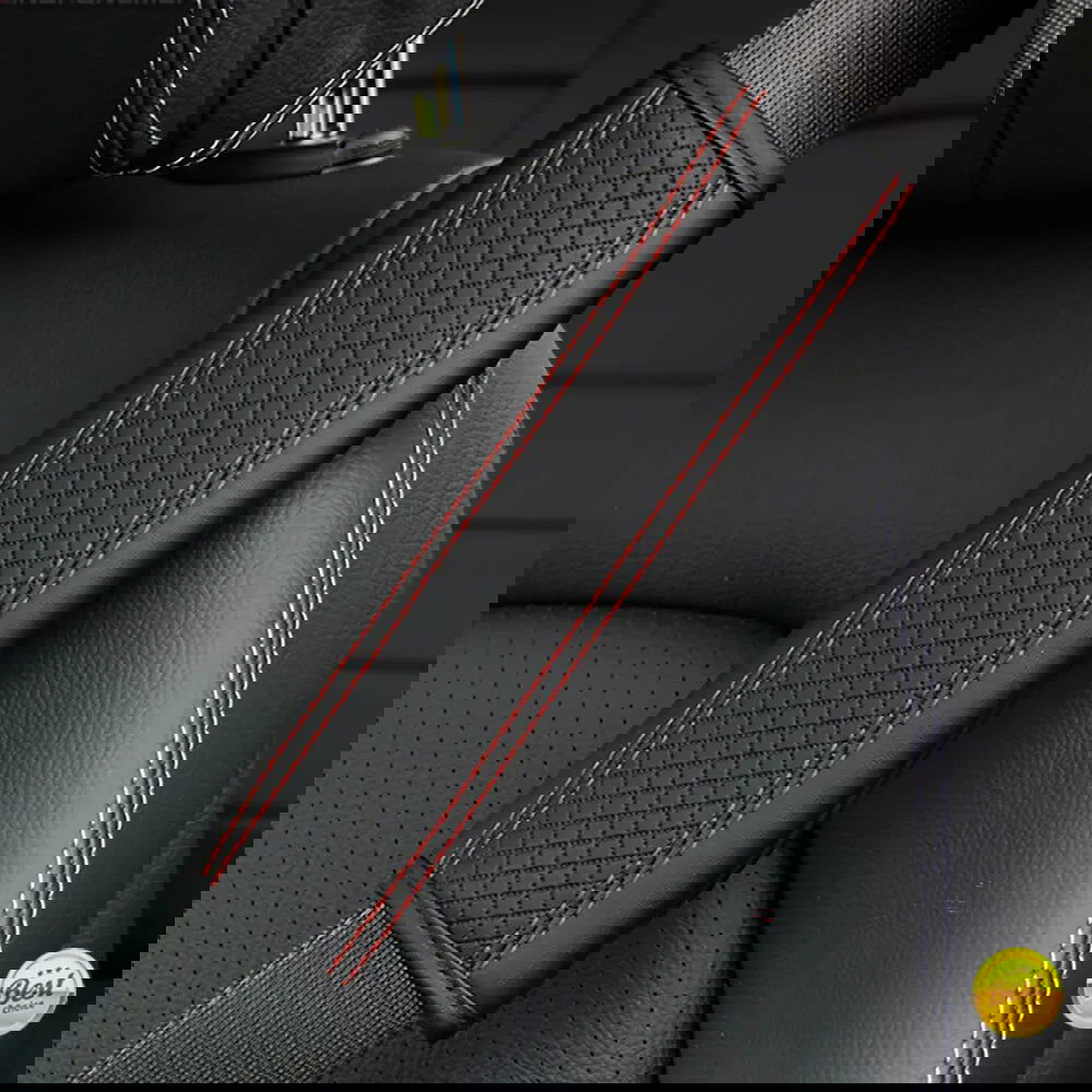 1PCS PU Leather Embossed Car Seat Belt Shoulder Cover Decompression Comfort Car Accessories Safety Belt Protective Cover - Slobuy