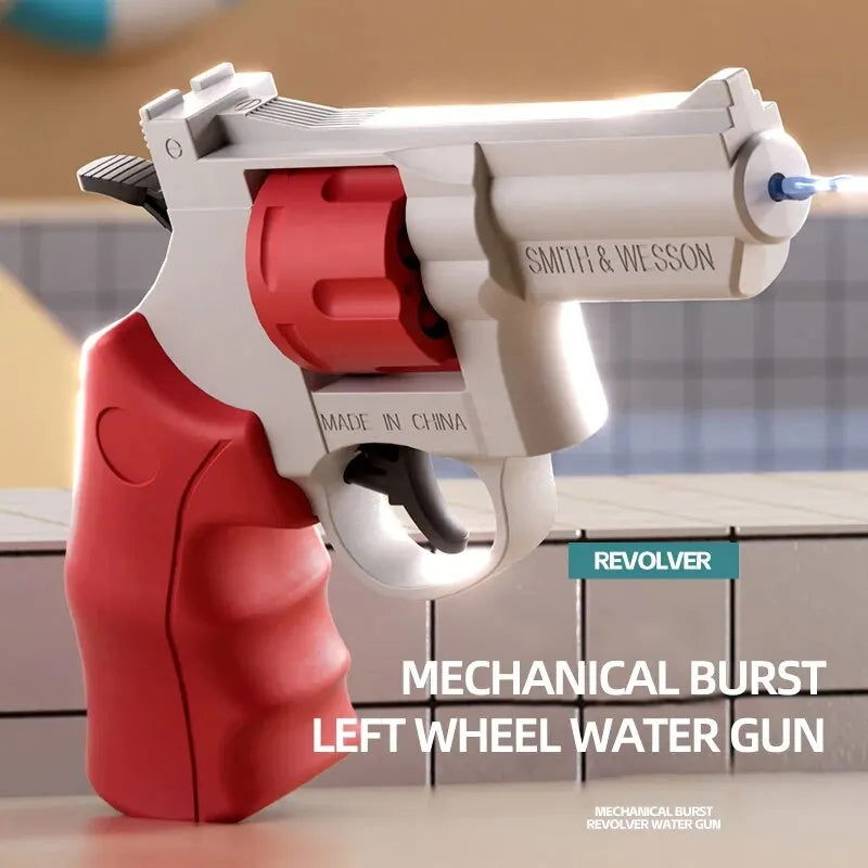 1PCS Summer Water Gun Toy Mechanical Continuous Revolver Water Gun Toys Boys Girls Outdoor Beach Water Toys Kids Holiday Gifts - Slobuy