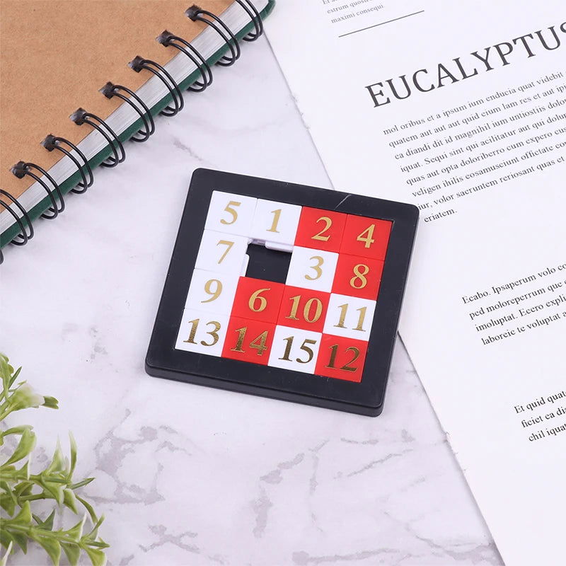 1PC 1-15 Number Slide Puzzle Brain Puzzle Games Exercise The Brain Educational Toy Developing for Children Toys - Slobuy