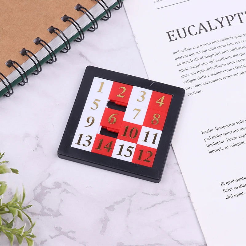 1PC 1-15 Number Slide Puzzle Brain Puzzle Games Exercise The Brain Educational Toy Developing for Children Toys - Slobuy
