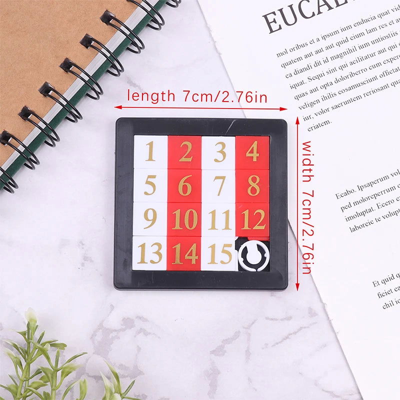 1PC 1-15 Number Slide Puzzle Brain Puzzle Games Exercise The Brain Educational Toy Developing for Children Toys - Slobuy