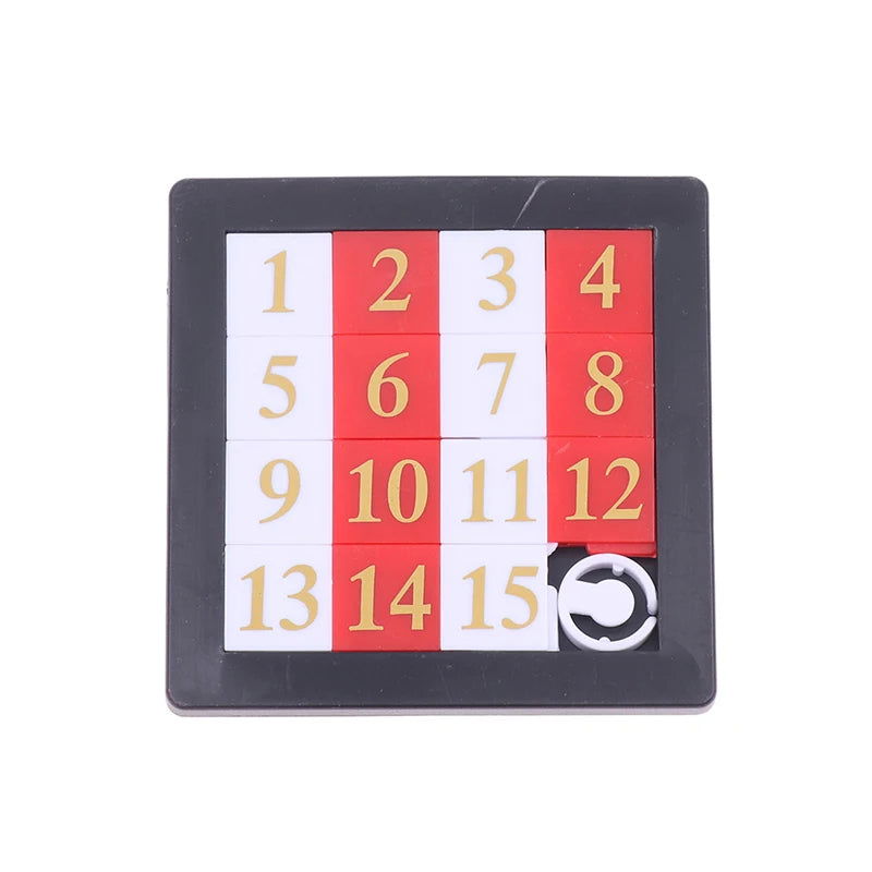 1PC 1-15 Number Slide Puzzle Brain Puzzle Games Exercise The Brain Educational Toy Developing for Children Toys - Slobuy