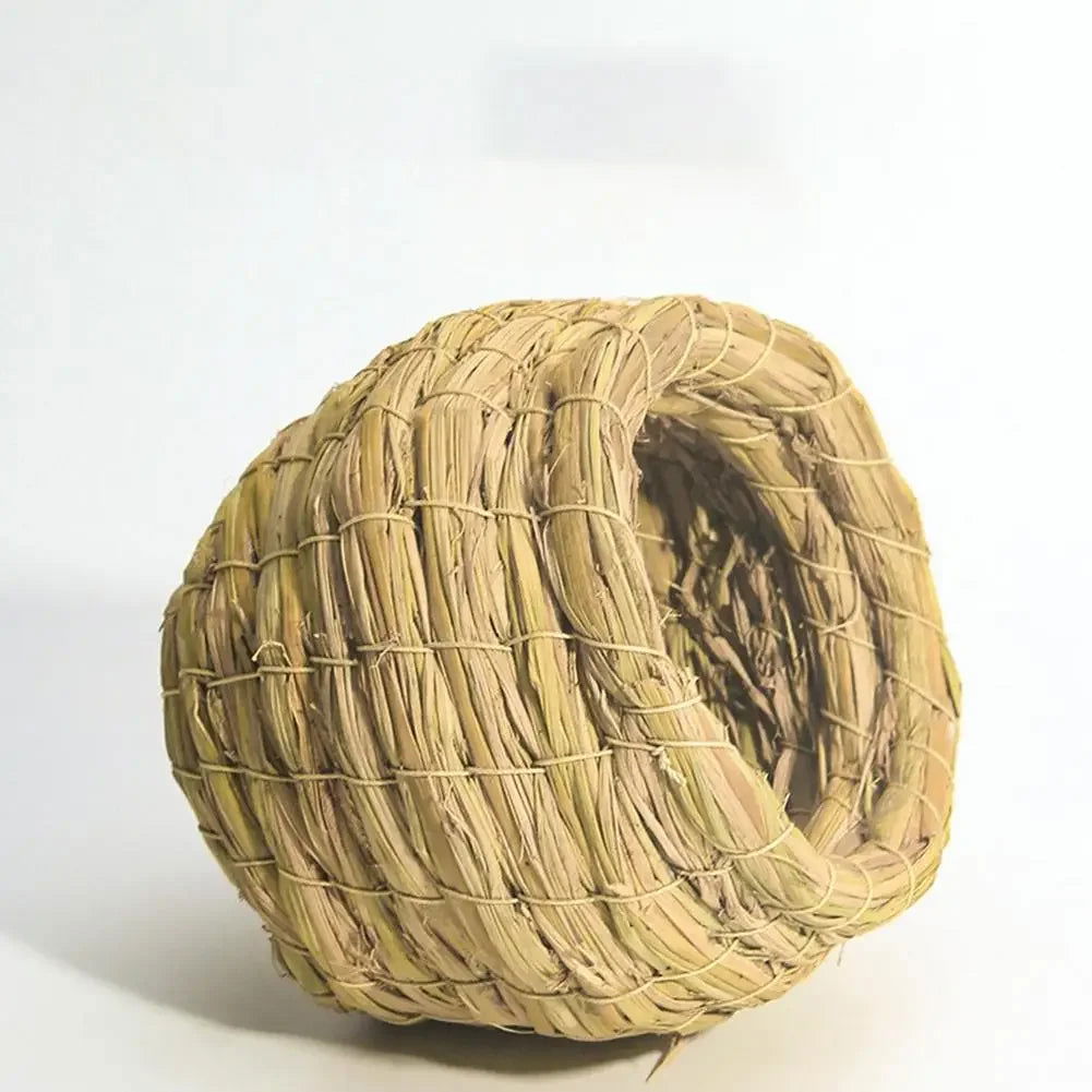1pc Natural Handmade Straw Bird Nest Pigeon House Parrot Nest Warm Pet Bedroom Courtyard Small Animal Bird Cages - Slobuy