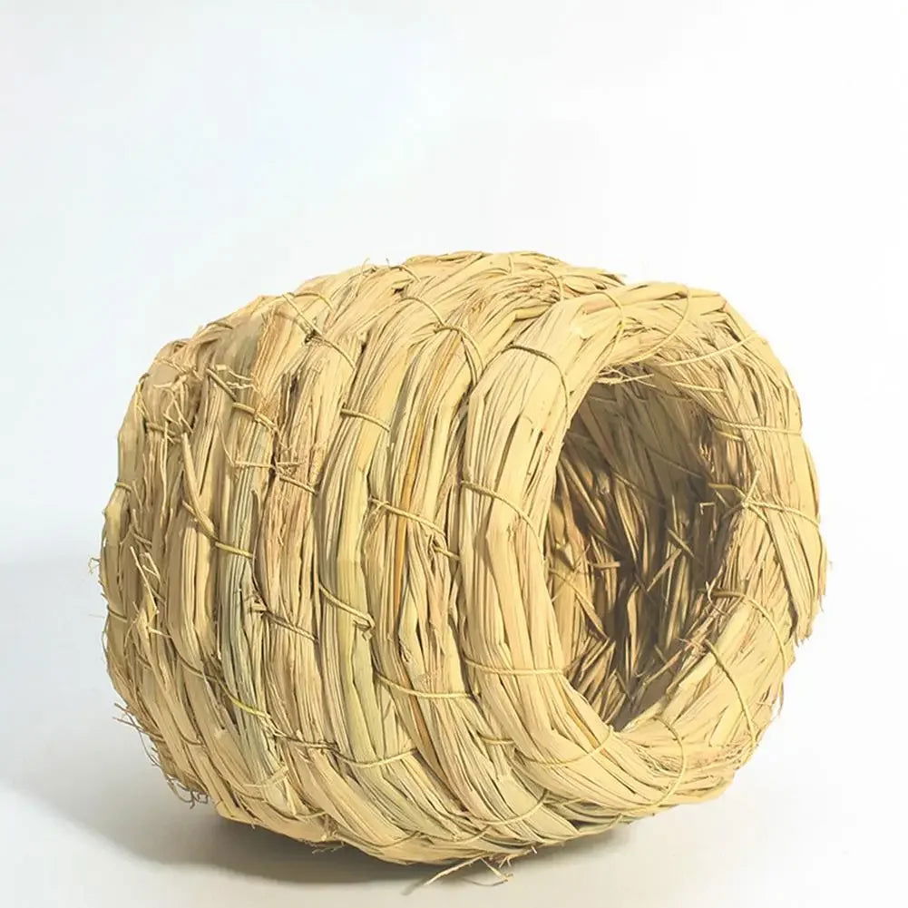 1pc Natural Handmade Straw Bird Nest Pigeon House Parrot Nest Warm Pet Bedroom Courtyard Small Animal Bird Cages - Slobuy