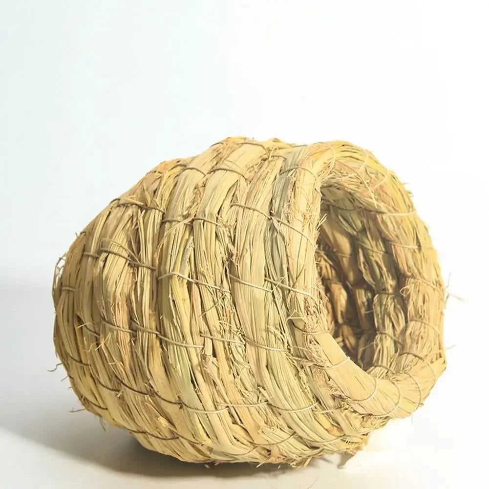 1pc Natural Handmade Straw Bird Nest Pigeon House Parrot Nest Warm Pet Bedroom Courtyard Small Animal Bird Cages - Slobuy