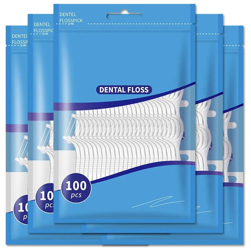 200pcs Dental Floss and Plastic Toothpicks for One-time Cleaning of Dental Gaps-Oral Care - Slobuy