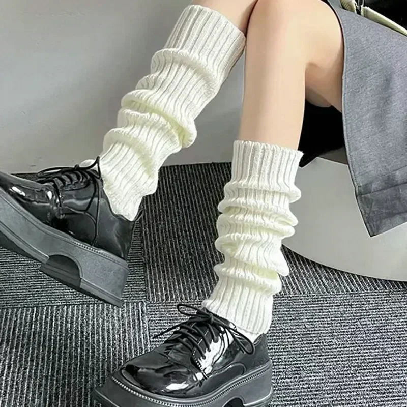 2023 Lolita Leg Warmers Women's Long Socks Wool Knitted Foot Cover Arm Warmer Y2K Autumn Winter Crochet Heap Socks Boot Cuffs - Slobuy