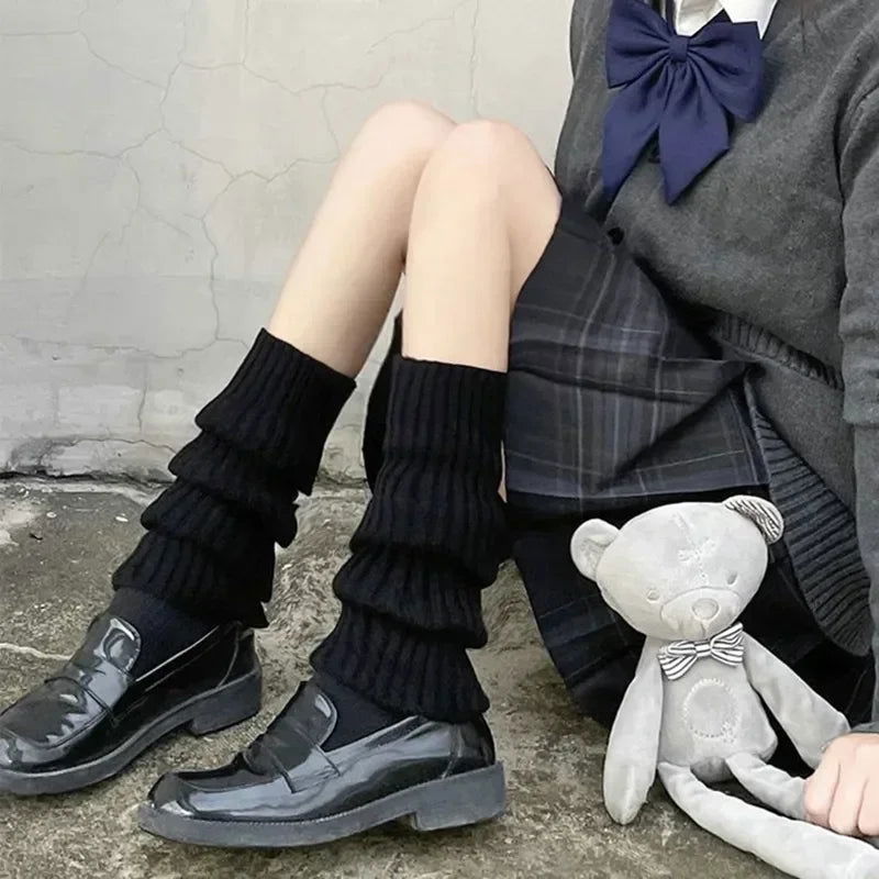 2023 Lolita Leg Warmers Women's Long Socks Wool Knitted Foot Cover Arm Warmer Y2K Autumn Winter Crochet Heap Socks Boot Cuffs - Slobuy
