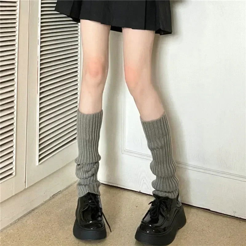2023 Lolita Leg Warmers Women's Long Socks Wool Knitted Foot Cover Arm Warmer Y2K Autumn Winter Crochet Heap Socks Boot Cuffs - Slobuy