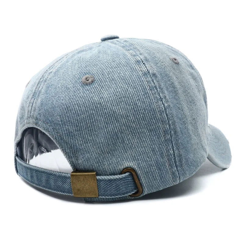 2023 New Luxury Brand MY Embroidered Washed Denim Baseball Cap for Men High Quality Black Vintage Y2k Dad Hats Gorras Hombre - Slobuy