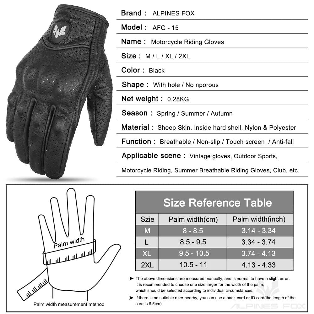2023 Summer New Vintage Leather Motorcycle Gloves Men Black Wear-resistant Guantes Touchscreen Anti-slip Retro Motobiker Luvas - Slobuy