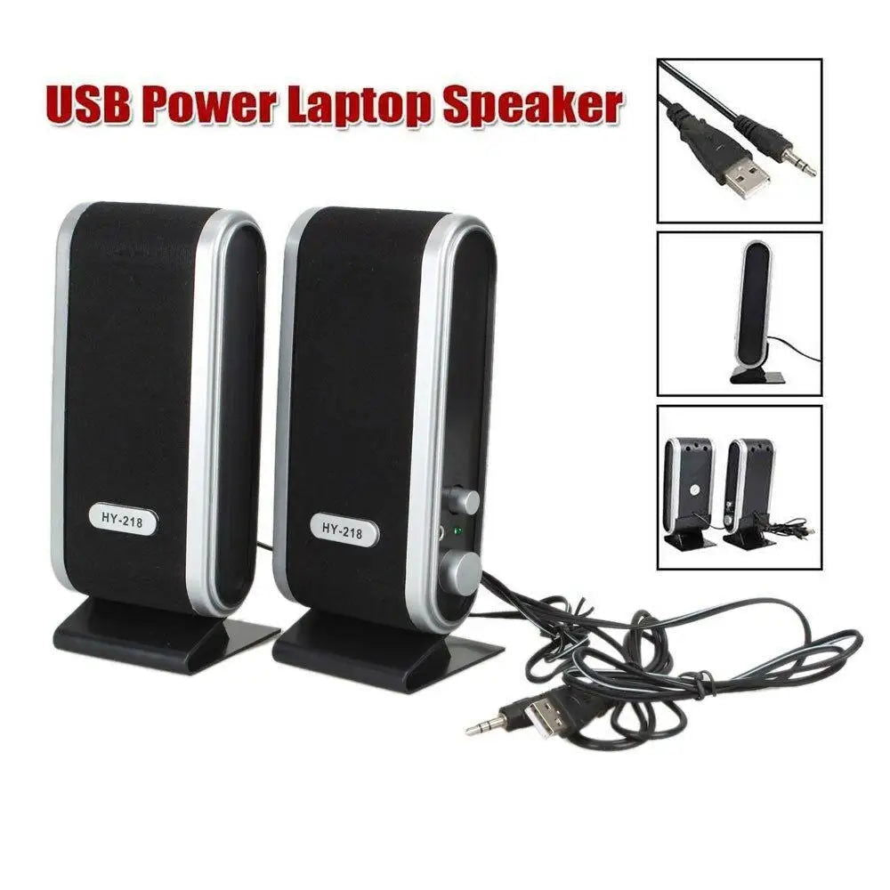 2Pcs USB Power Bluetooth Speakers Portable 3.5mm Mini Outdoor Sound Box With Ear Jack Sound Surround Loudspeaker for PC Computer - Slobuy