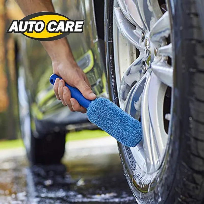 2Piece Car Wash Brush Microfiber Tire Scrubber Wheel Brush Trunk Dust Remover Detailing Clean Tool Car Cleaning Tools - Slobuy