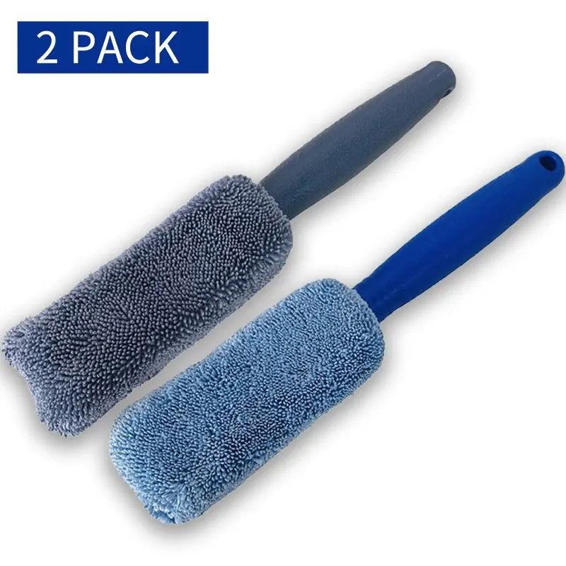 2Piece Car Wash Brush Microfiber Tire Scrubber Wheel Brush Trunk Dust Remover Detailing Clean Tool Car Cleaning Tools - Slobuy