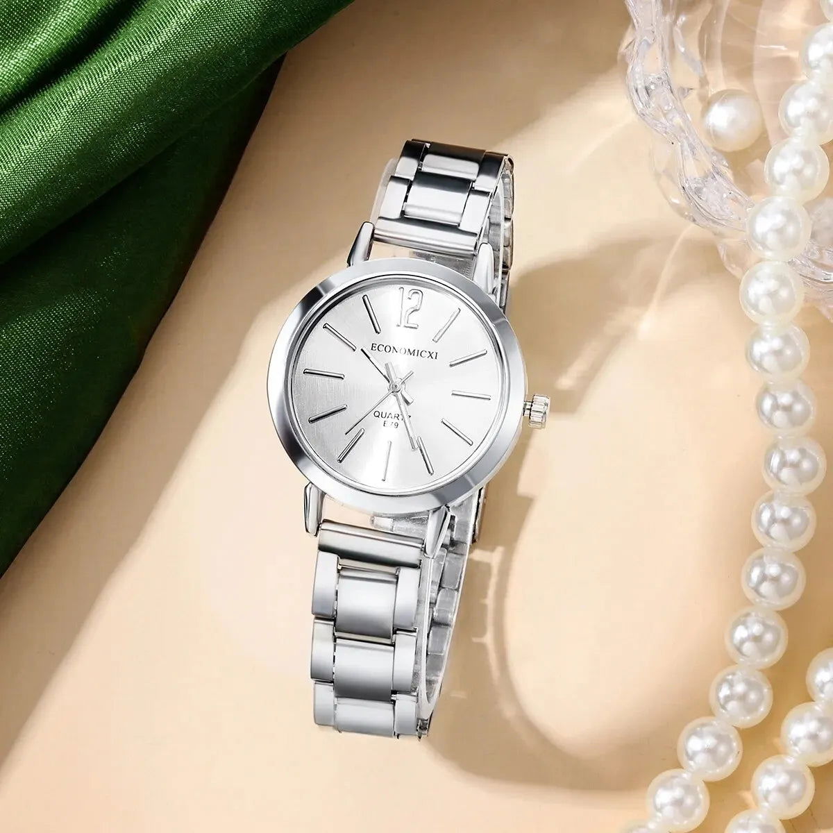 2pcs Set Watch Luxury Women Simple Dial Hollow Strap Fashion Gold Bracelet Quartz Wristwatch Student Ladies Watches Reloj Mujer - Slobuy