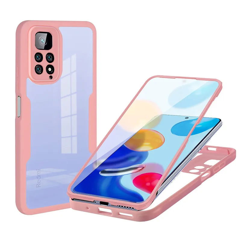 360 Full Body Screen Protector Transparent Case For Redmi Note 12 11 10 9 Pro 12s 11s 10s 9s 10A 10C 12C Shockproof Phone Cover - Slobuy