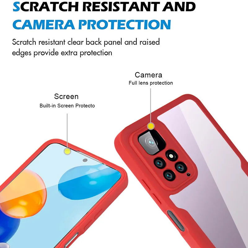 360 Full Body Screen Protector Transparent Case For Redmi Note 12 11 10 9 Pro 12s 11s 10s 9s 10A 10C 12C Shockproof Phone Cover - Slobuy