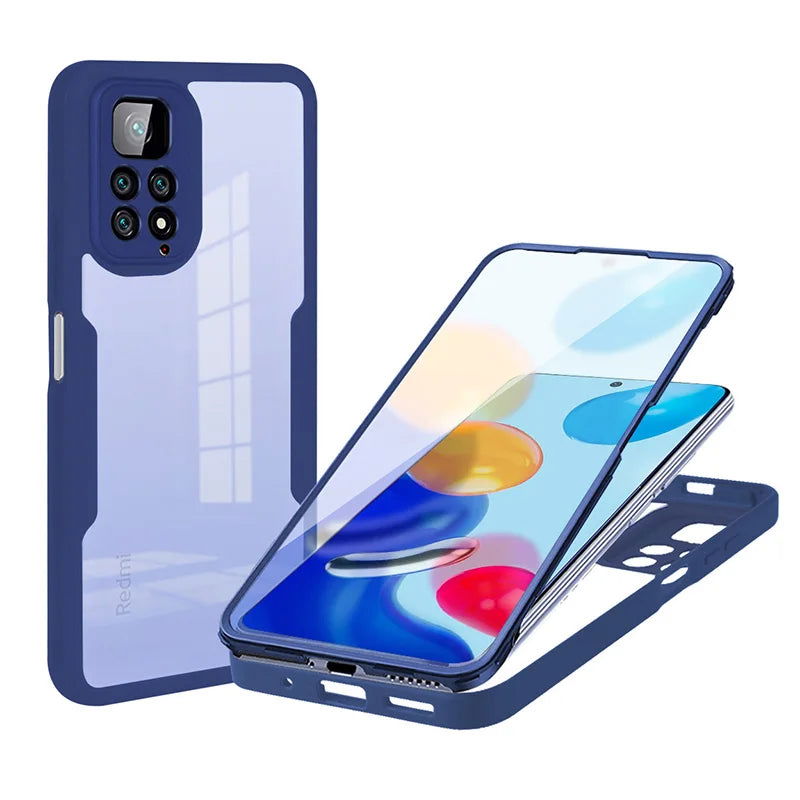360 Full Body Screen Protector Transparent Case For Redmi Note 12 11 10 9 Pro 12s 11s 10s 9s 10A 10C 12C Shockproof Phone Cover - Slobuy