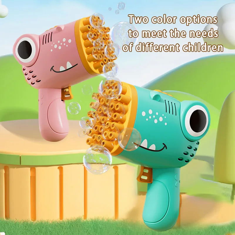 40 Hole Dinosaur Bubble Handheld Bubble Machine, Electric Bubble Gun, Outdoor Wedding Party Toy(without Bubble Water) - Slobuy