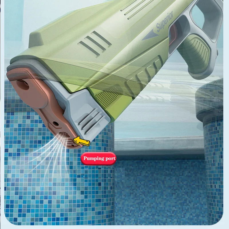 43cm Full Electric Automatic Water Storage Gun Toys Portable Children Summer Beach Outdoor Fight Fantasy Toys for Boys Kids Game - Slobuy