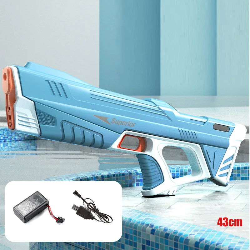 43cm Full Electric Automatic Water Storage Gun Toys Portable Children Summer Beach Outdoor Fight Fantasy Toys for Boys Kids Game - Slobuy