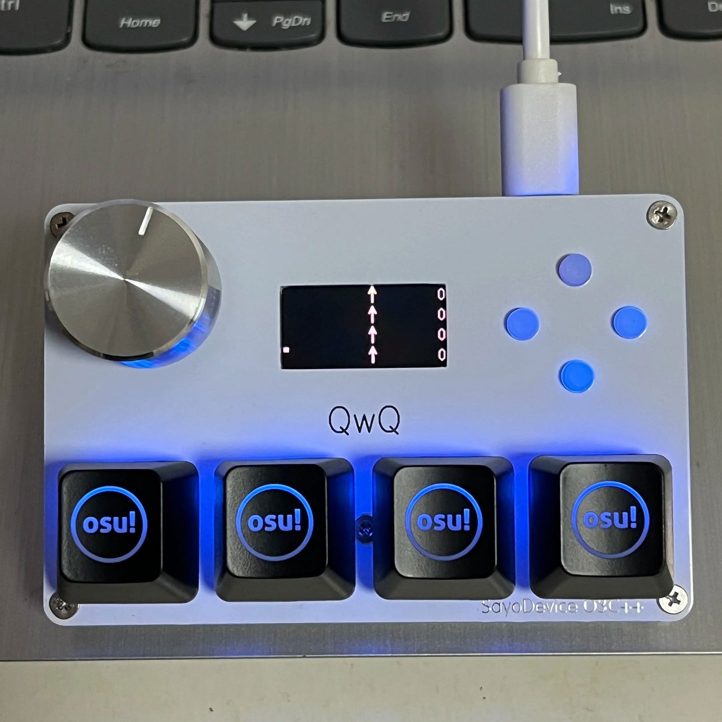 4+4 O3C+++ SayoDevice OSU O3C Rapid Trigger Hall Switches Magnetic Pink Switches Keyboard With Knob Screen Copy Paste Shotcut - Slobuy