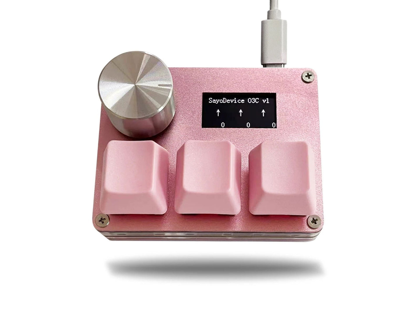 4+4 O3C+++ SayoDevice OSU O3C Rapid Trigger Hall Switches Magnetic Pink Switches Keyboard With Knob Screen Copy Paste Shotcut - Slobuy