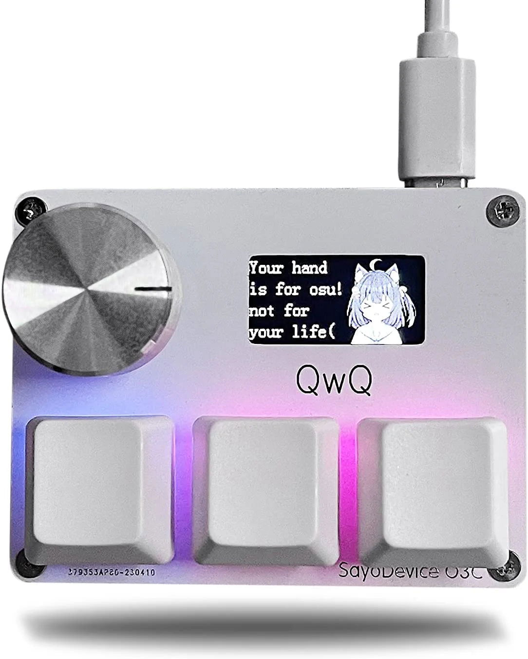 4+4 O3C+++ SayoDevice OSU O3C Rapid Trigger Hall Switches Magnetic Pink Switches Keyboard With Knob Screen Copy Paste Shotcut - Slobuy
