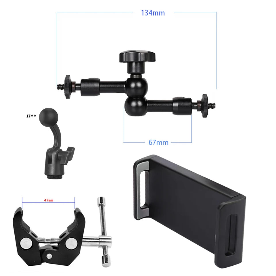 4-12.9inch Tablet Car Holder Magic Arm Clamp with 1/4 Adapter for iPad Back Seat Supporter Stand Phone Tablet Accessories in Car - Slobuy