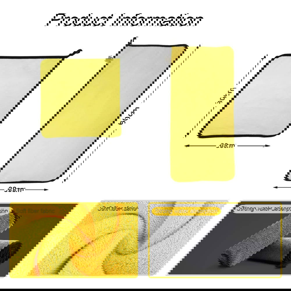 Car Wash Microfiber Towel 30x30/60CM Car Cleaning Drying Cloth Hemming Car Care Cloth Detailing Car Wash Towel - Slobuy