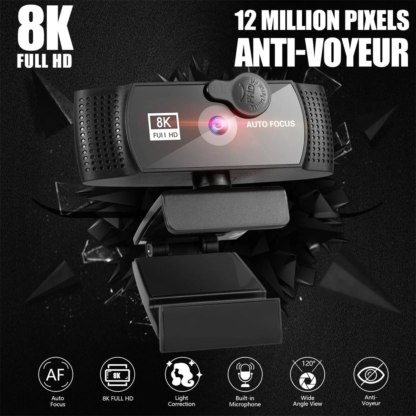 8K Webcam 4K 1080P Full HD Web Camera Auto Focus With Microphone USB Plug Web Cam For PC Computer Laptop Video Mini Camera - Slobuy