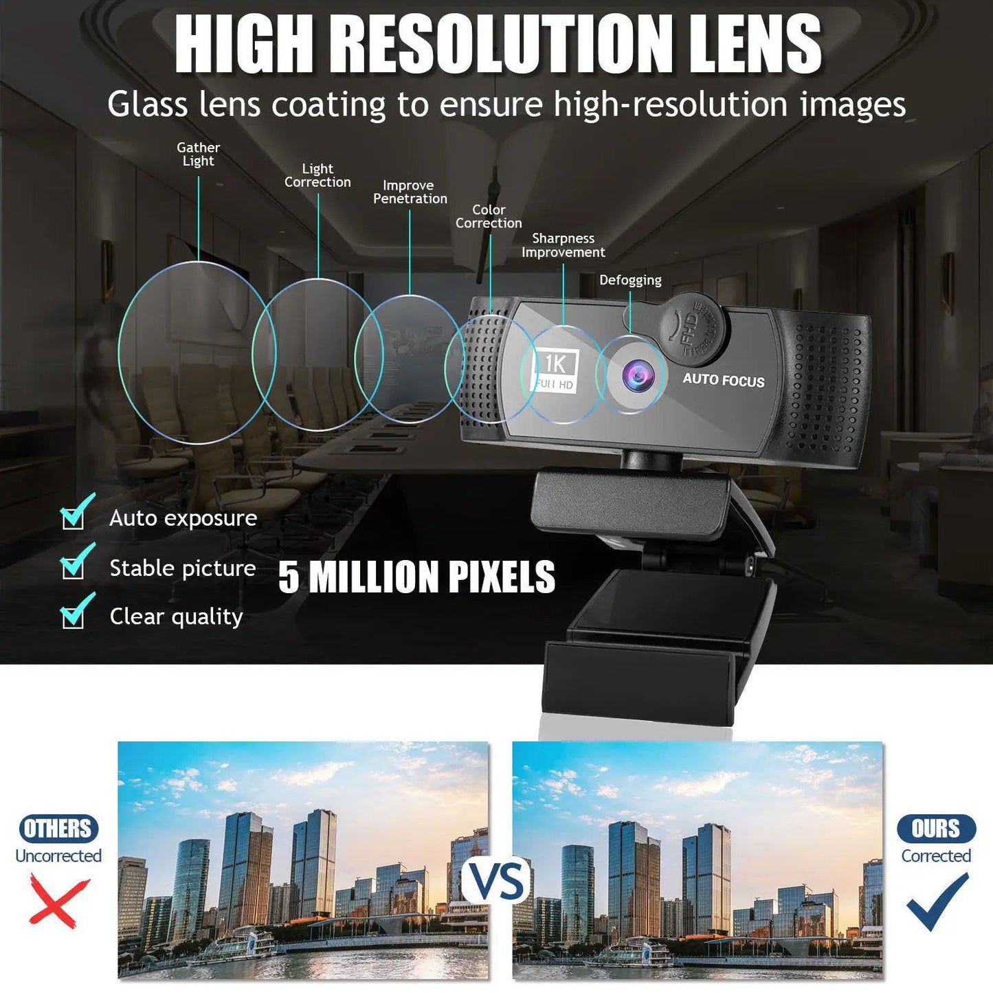 8K Webcam 4K 1080P Full HD Web Camera Auto Focus With Microphone USB Plug Web Cam For PC Computer Laptop Video Mini Camera - Slobuy