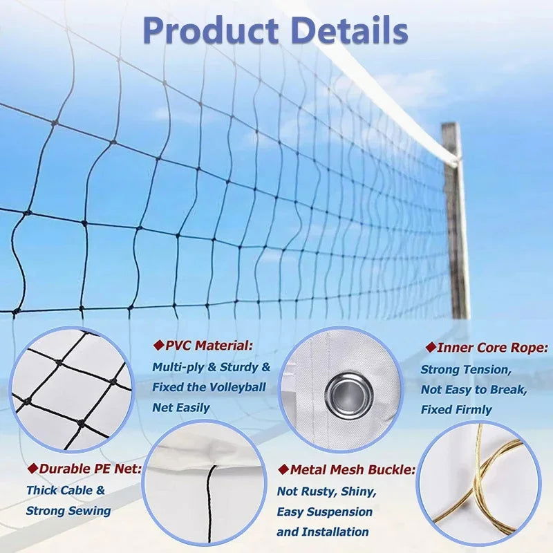 950cm Professional Volleyball Net Beach Match Competition Sport Training Standard Easy Setup Outdoor Tennis Mesh Net Exercise - Slobuy