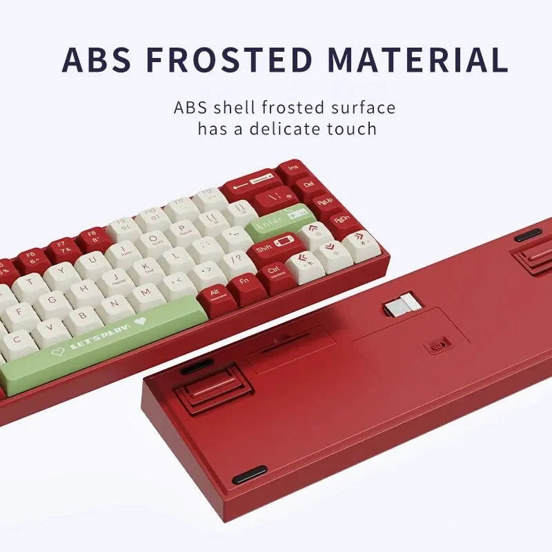 AJAZZ AK680 Mechanical Keyboard Gaming Wired Compact Laptop Tea Or Red Shaft 68 Keys - Slobuy