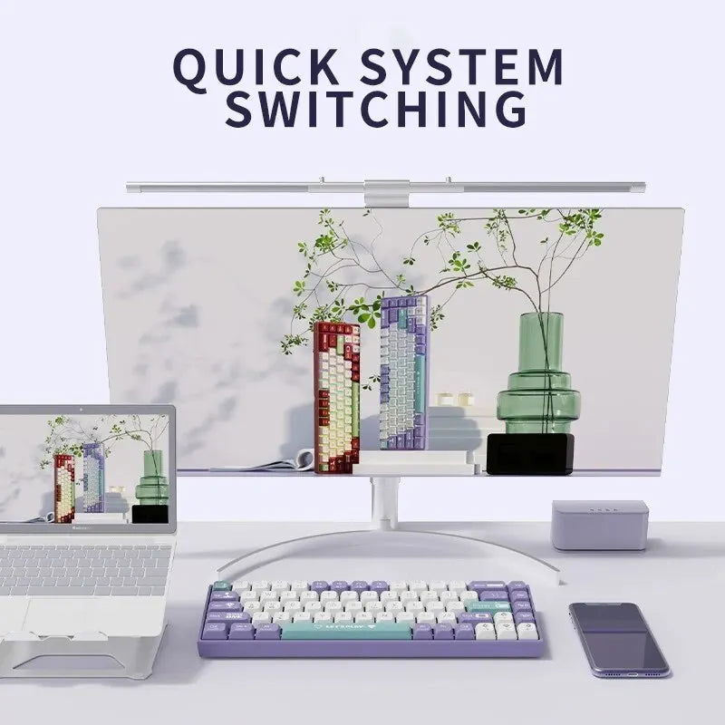 AJAZZ AK680 Mechanical Keyboard Gaming Wired Compact Laptop Tea Or Red Shaft 68 Keys - Slobuy