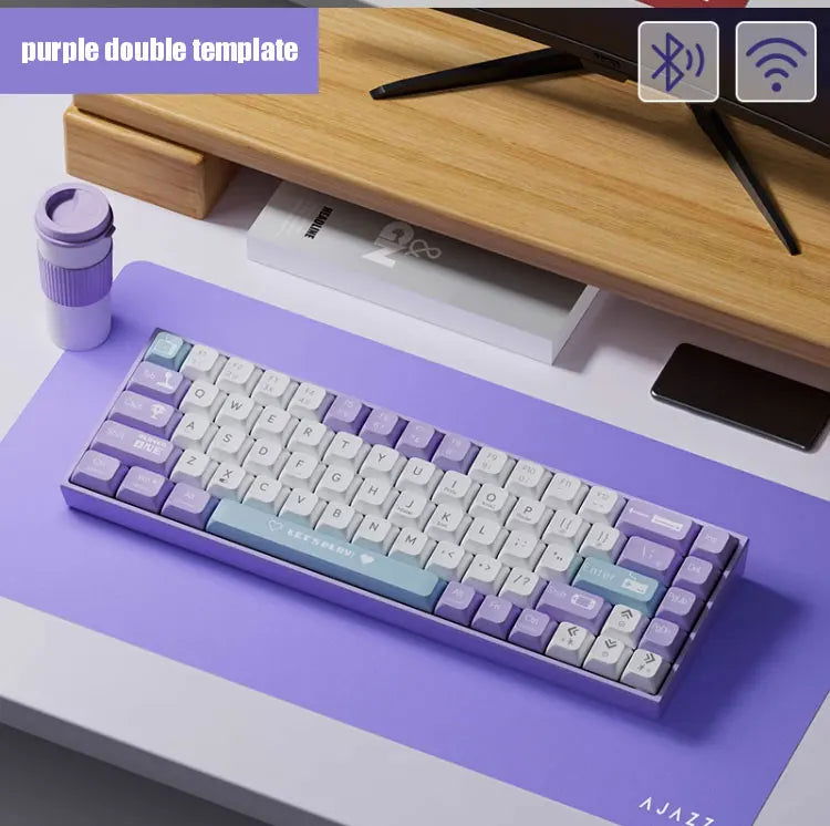 AJAZZ AK680 Mechanical Keyboard Gaming Wired Compact Laptop Tea Or Red Shaft 68 Keys - Slobuy