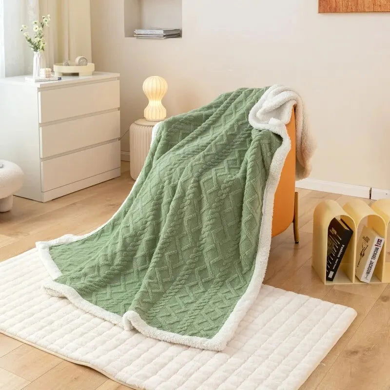A Tapestry Blanket Tafurong Blanket Lamb Wool Blanket Thickened Warm Leisure Blanket Office Nap Blanket - Slobuy