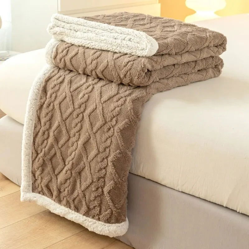 A Tapestry Blanket Tafurong Blanket Lamb Wool Blanket Thickened Warm Leisure Blanket Office Nap Blanket - Slobuy