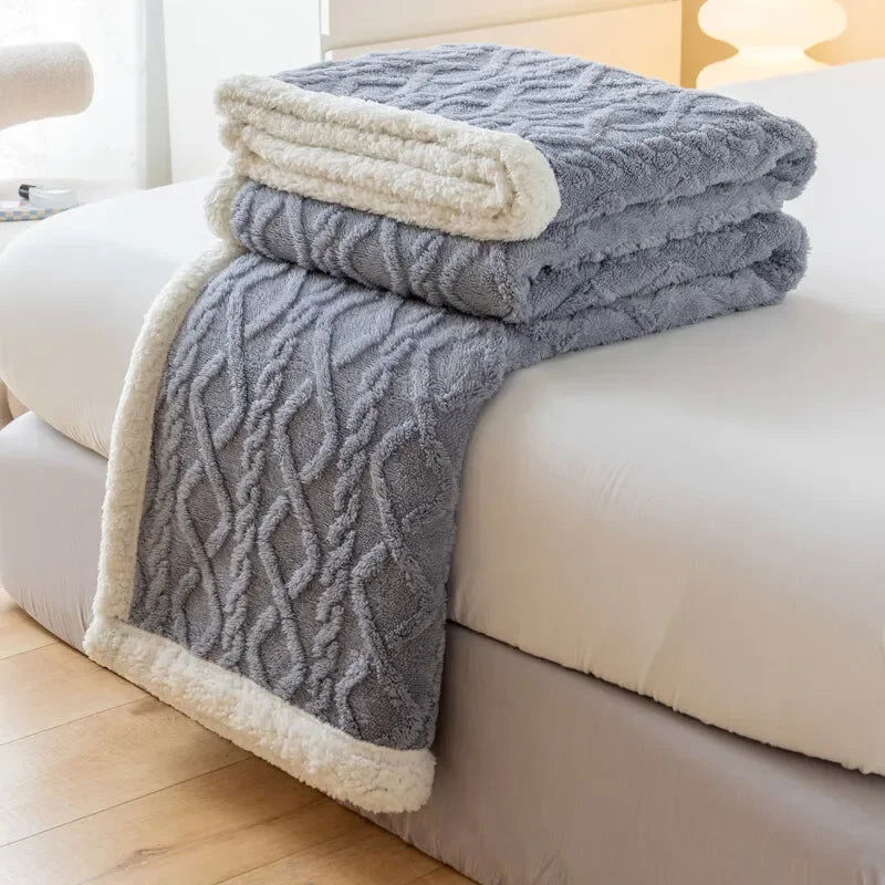 A Tapestry Blanket Tafurong Blanket Lamb Wool Blanket Thickened Warm Leisure Blanket Office Nap Blanket - Slobuy